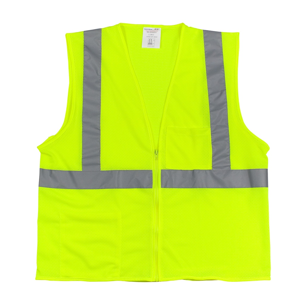 ANSI Type R Class 2 Two Pocket Zipper Mesh Vest